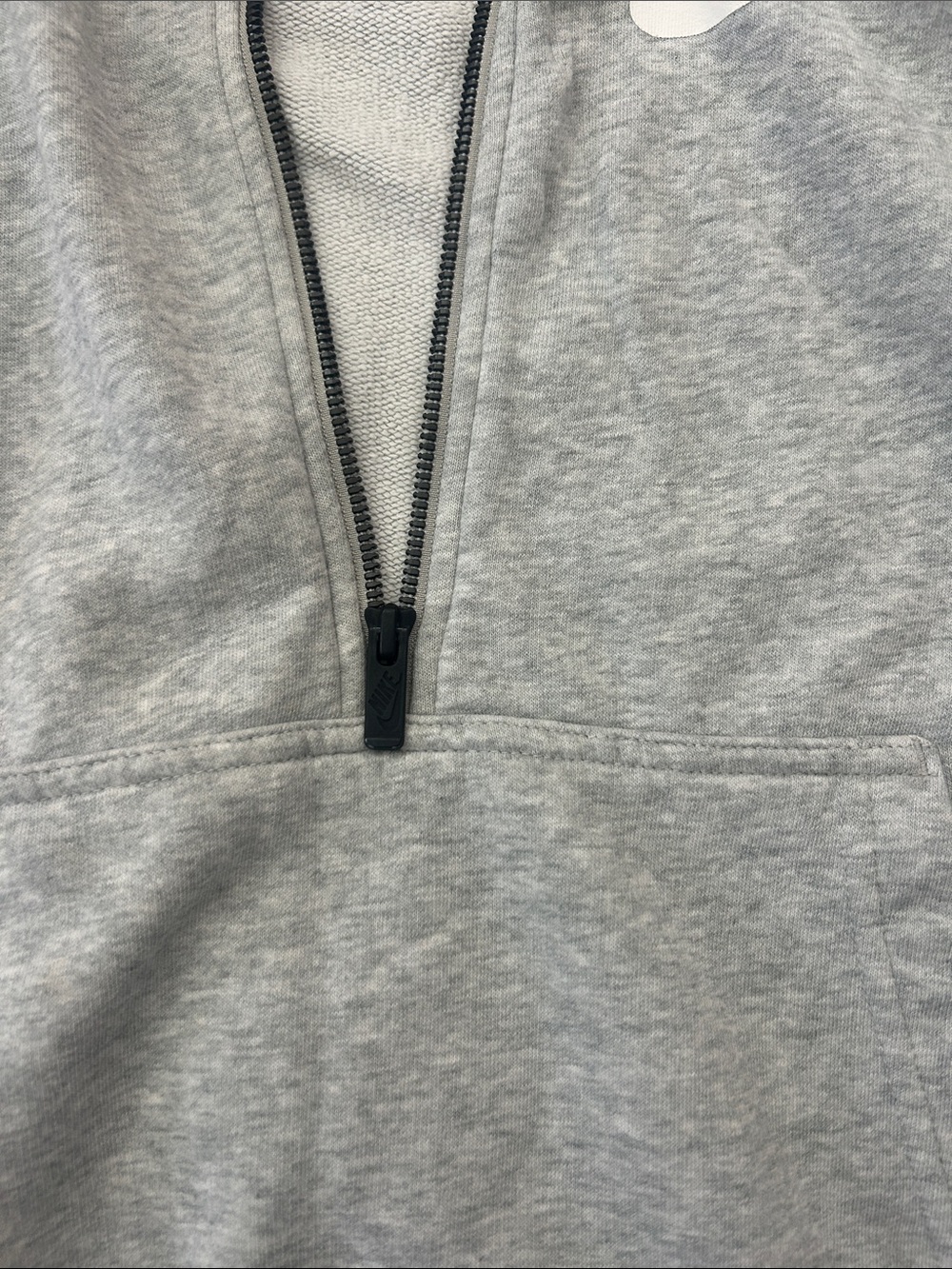Nike Light Gray Quarter-Zip Pullover with White Logo - Picture 3 of 4